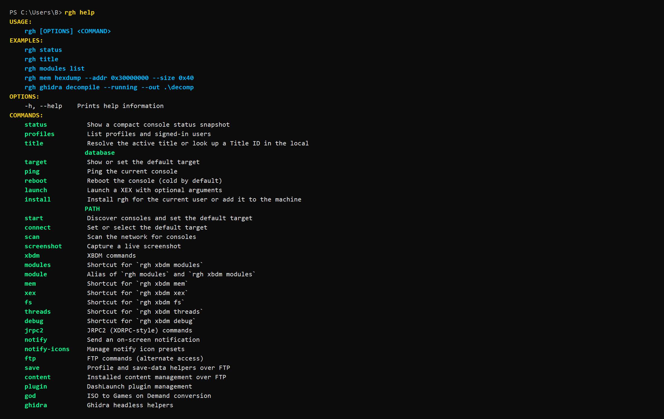 XeCLI status